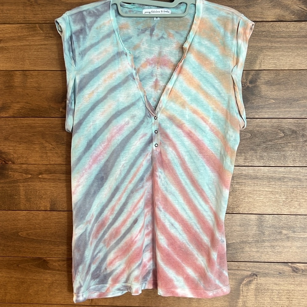 Young Fabulous & Broke LOT Wrap Blouse + Cap Top - Picture 6 of 7